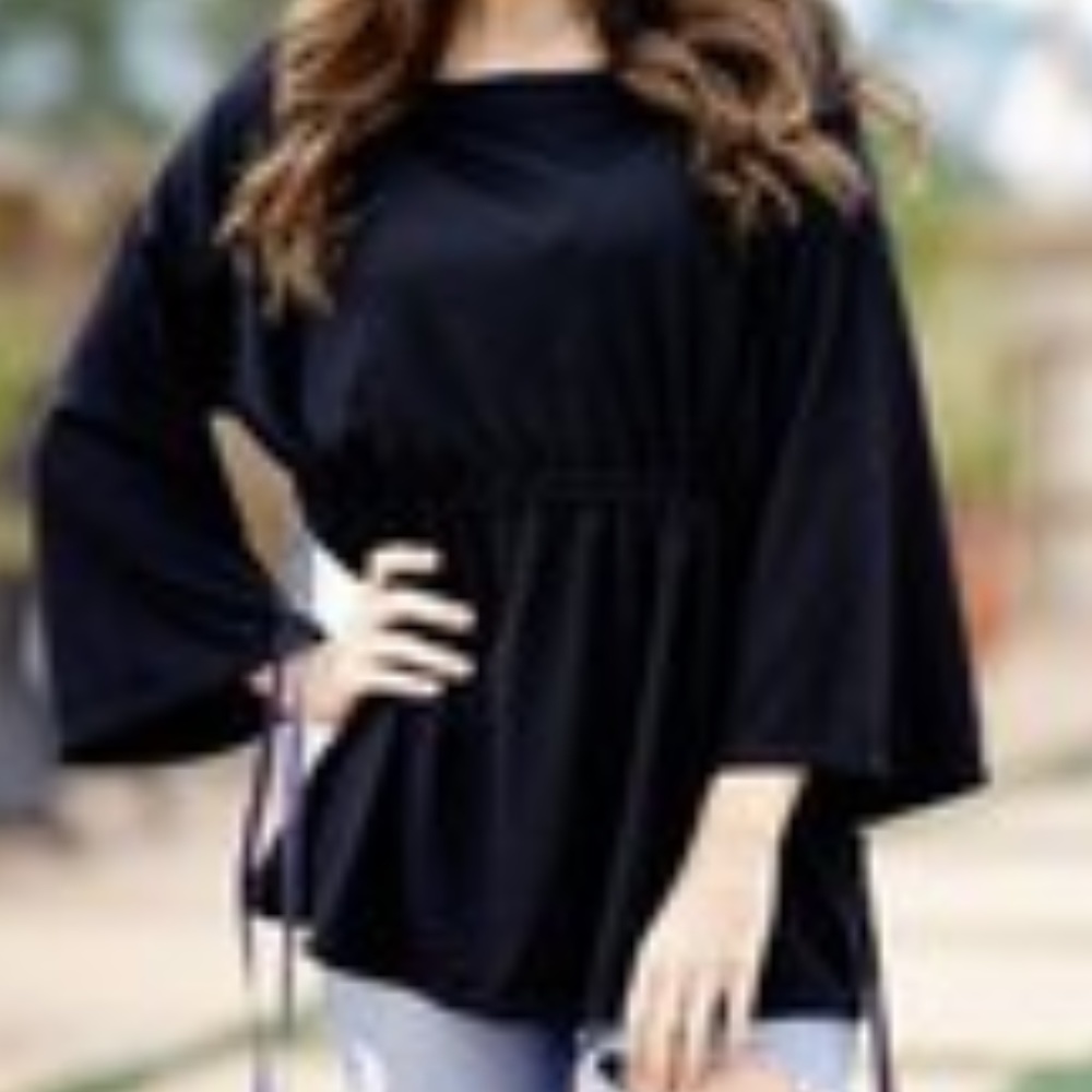 Classic Black Top with 3/4 Sleeves